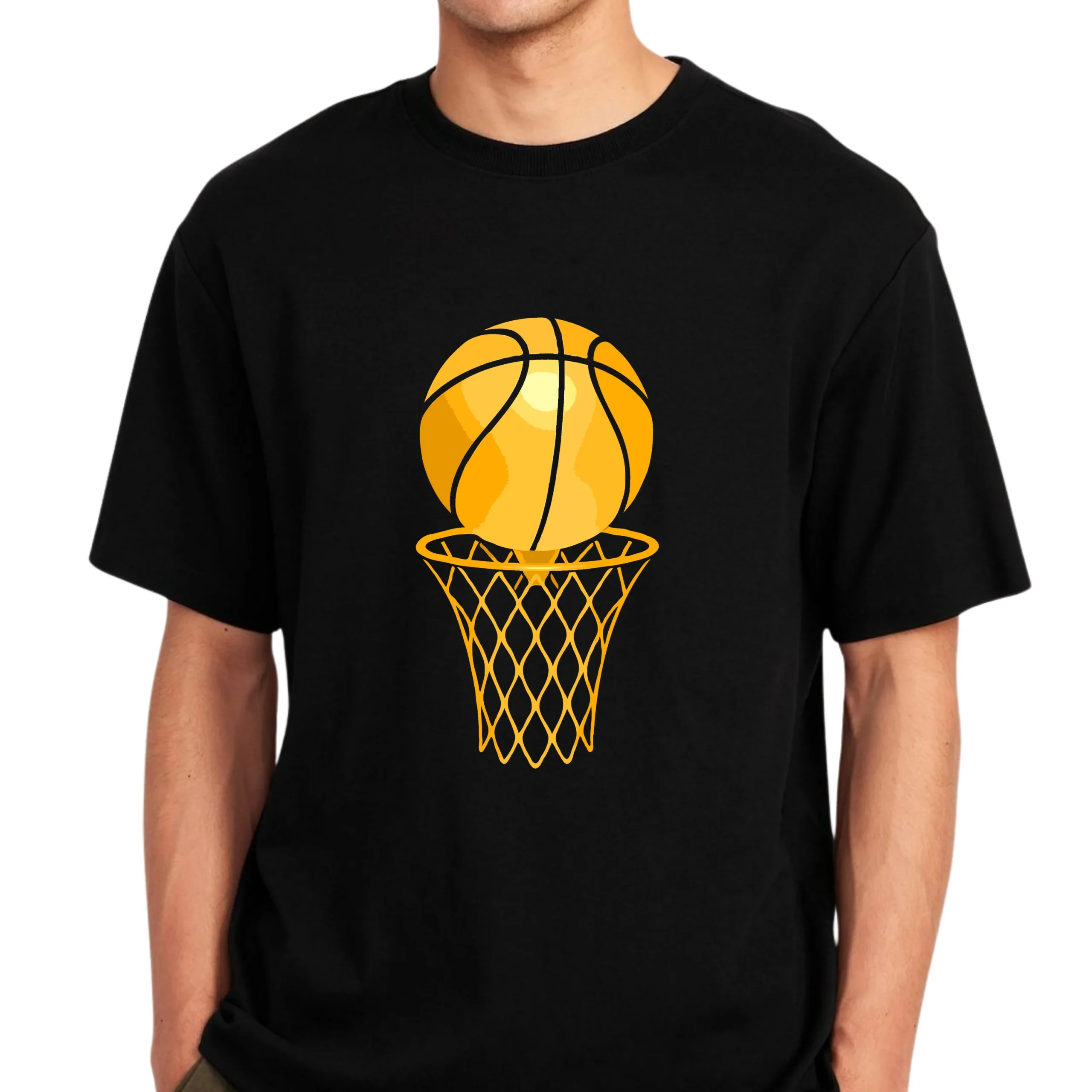 Minimal Basketball Hoop T Shirt | Clean Basketball Graphic Tee - Image 3