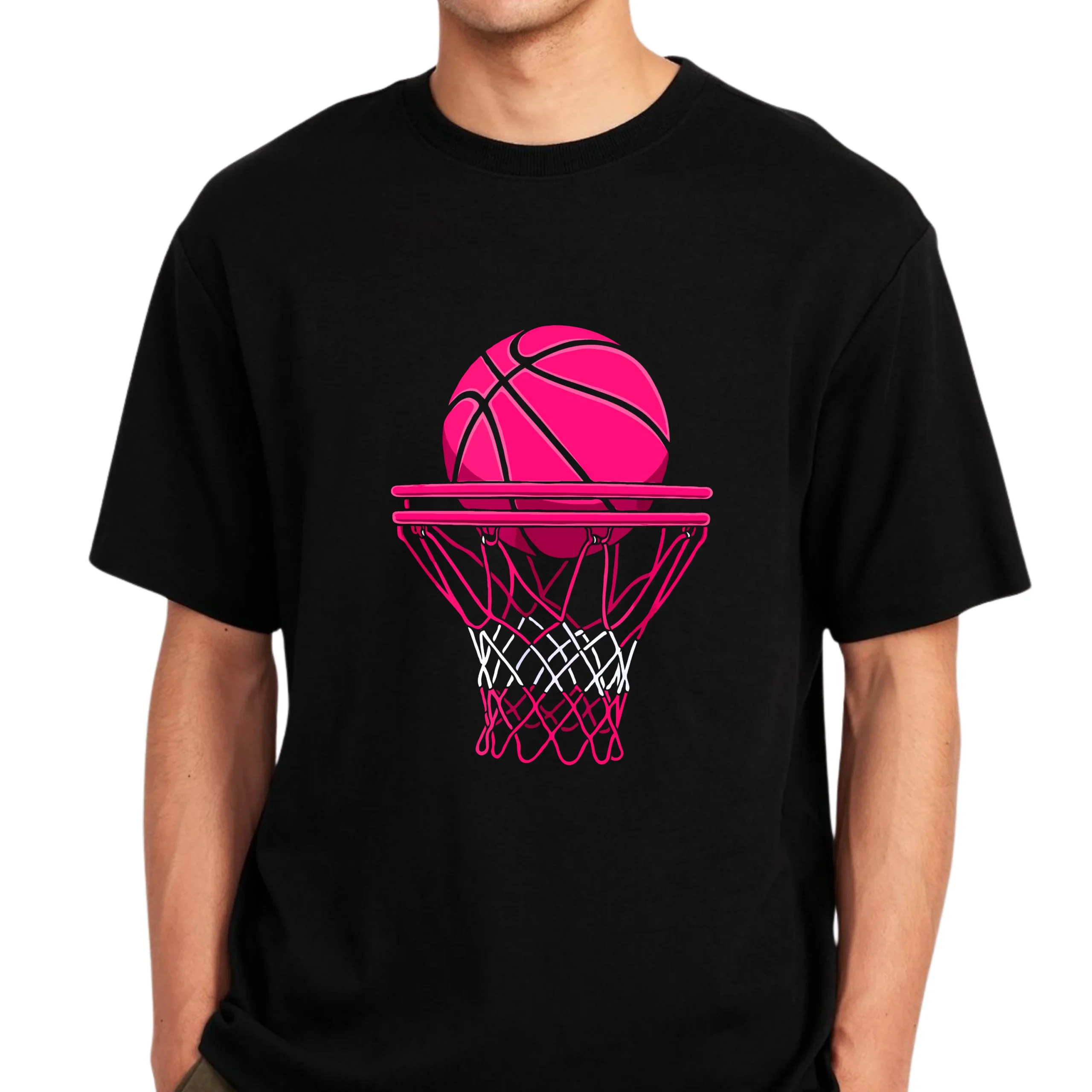 Pink Basketball Hoop Shirt | Aesthetic Basketball T-Shirt for Girls & Women - Image 3