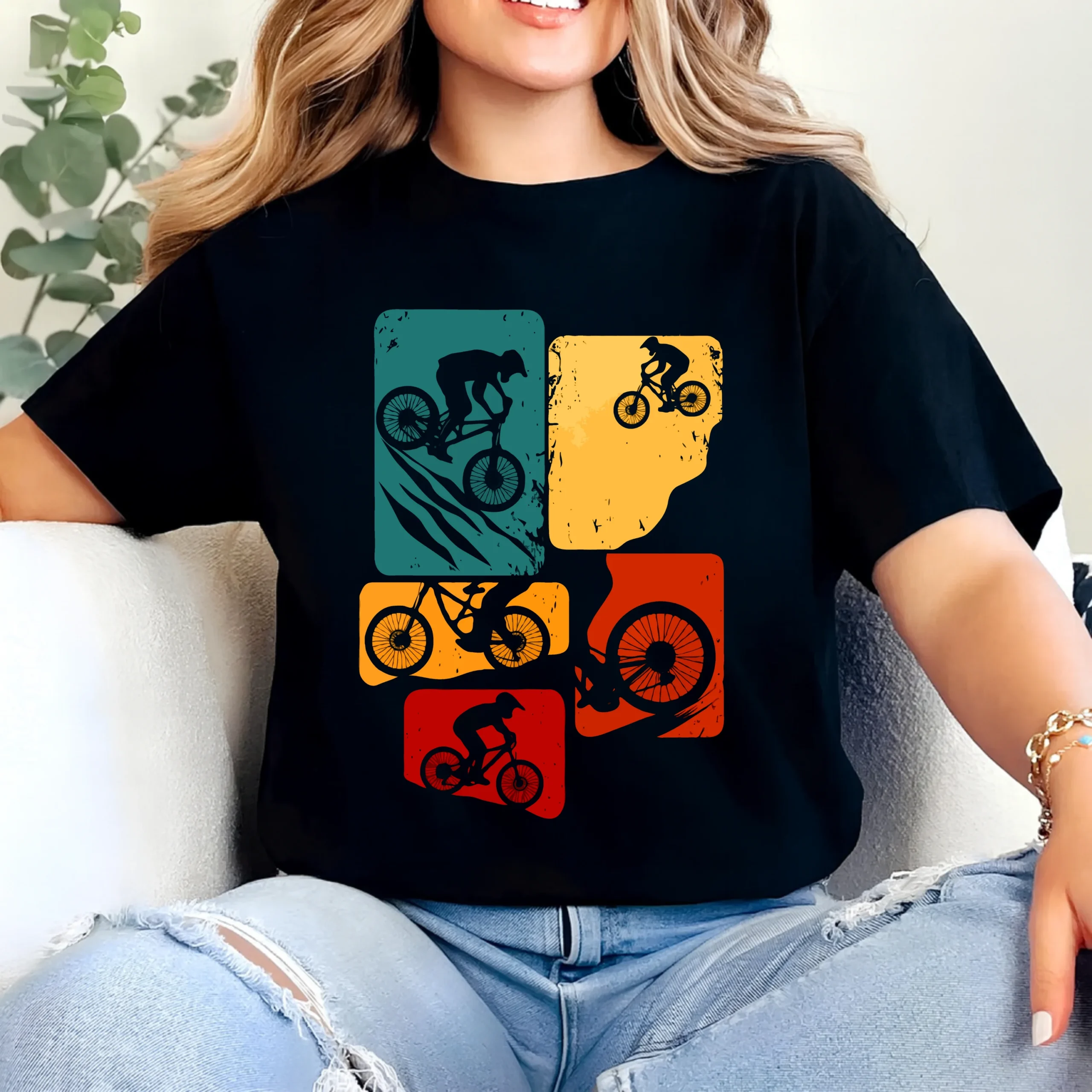 Mountain Bike Action T-Shirt Cycling Adventure Graphic Tee - Image 2