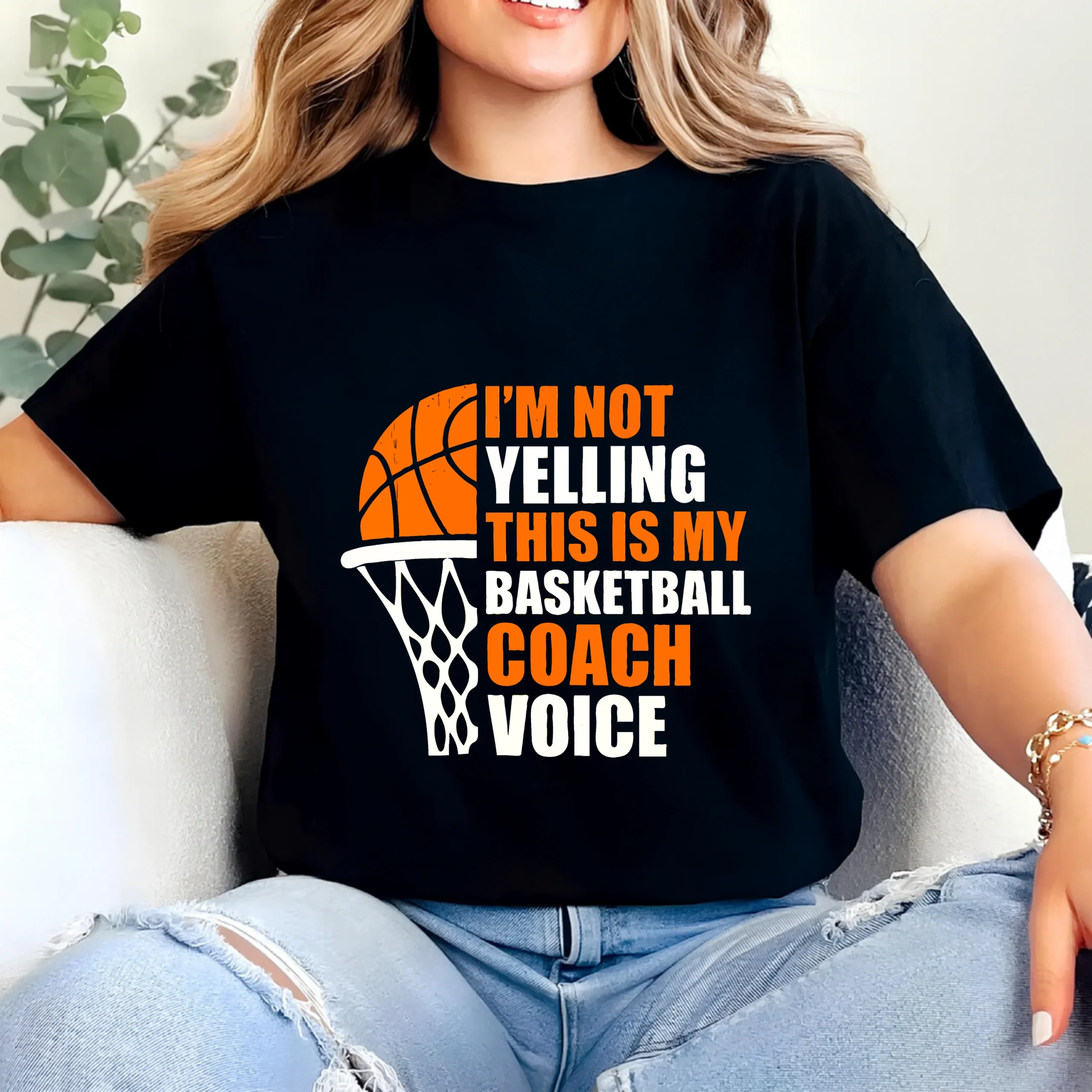 Basketball Coach Voice T-Shirt | Funny Basketball Coach Quote Tee - Image 2