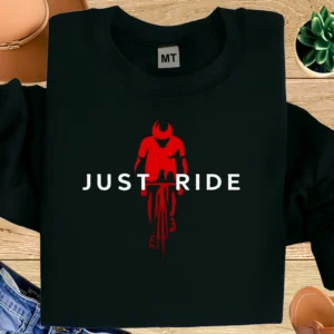 Just Ride Cycling T-Shirt | Minimalist Cyclist Motivation Graphic Tee