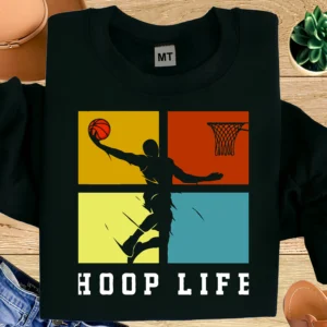 Hoop Life Basketball T-Shirt | Dunk Silhouette Graphic Basketball Tee