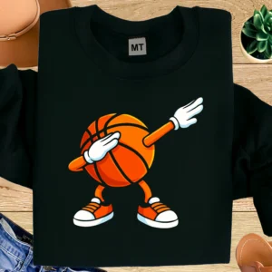Dabbing Basketball Funny T Shirt | Cool Basketball Cartoon Graphic Tee