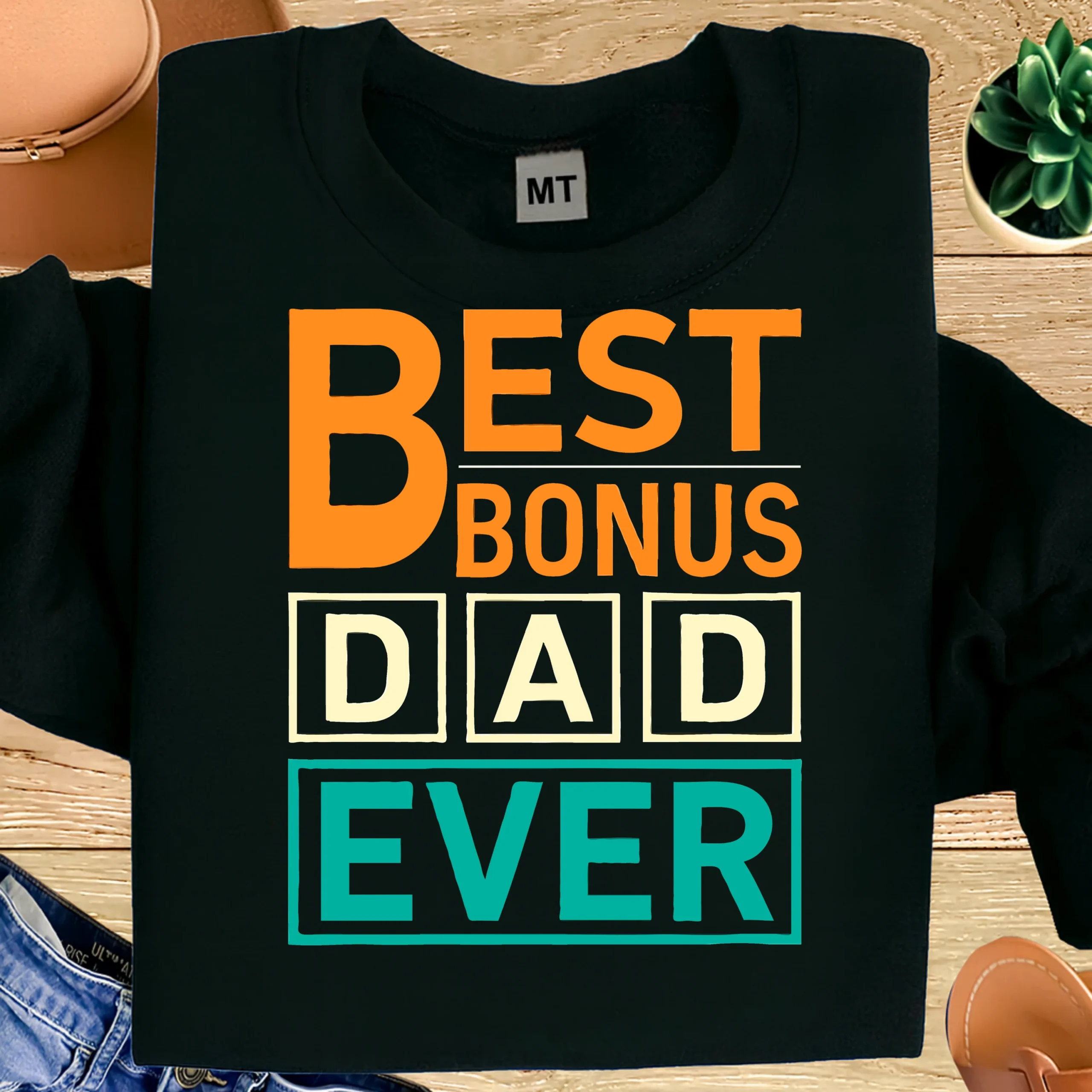Best Bonus Dad Ever Cotton T-Shirt | Stepdad Gift UAE