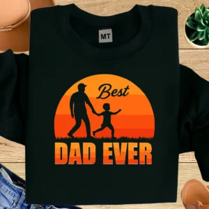 Best Dad Ever Cotton T-Shirt | Father & Child Graphic Tee UAE