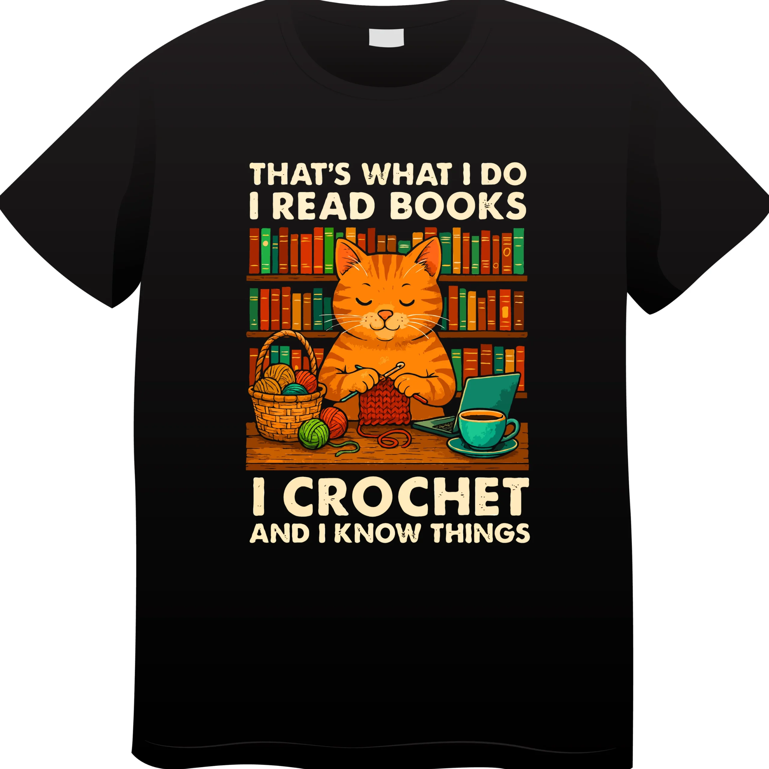 That’s What I Do I Read Books I Crochet T-Shirt | Cotton Tee UAE - Image 3