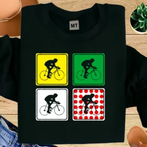 Cycling Colors Grid T-Shirt | Classic Tour Cycling Jersey Style Tee