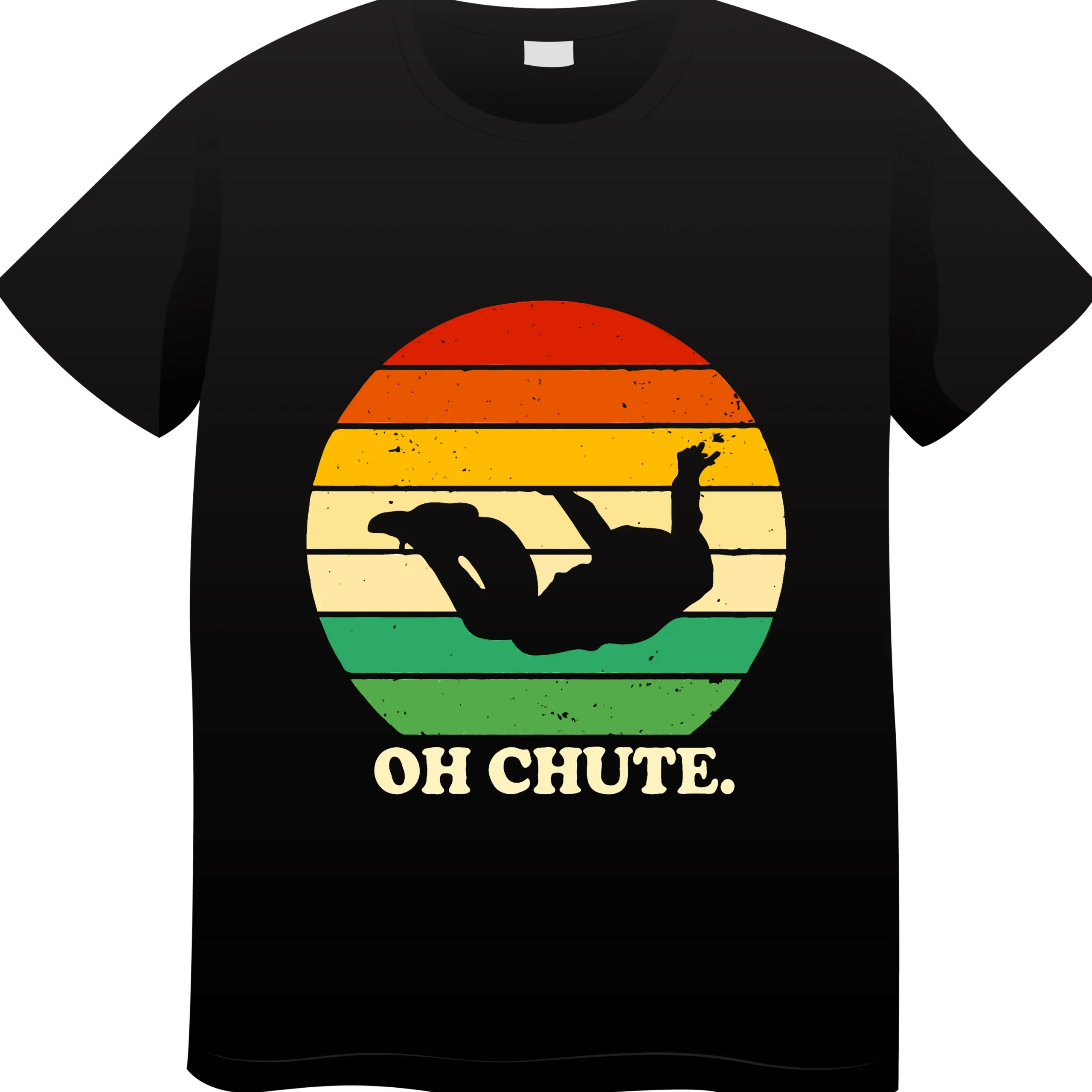 Oh Chute Funny Skydiving T-Shirt | Vintage Cotton Tee UAE - Image 4