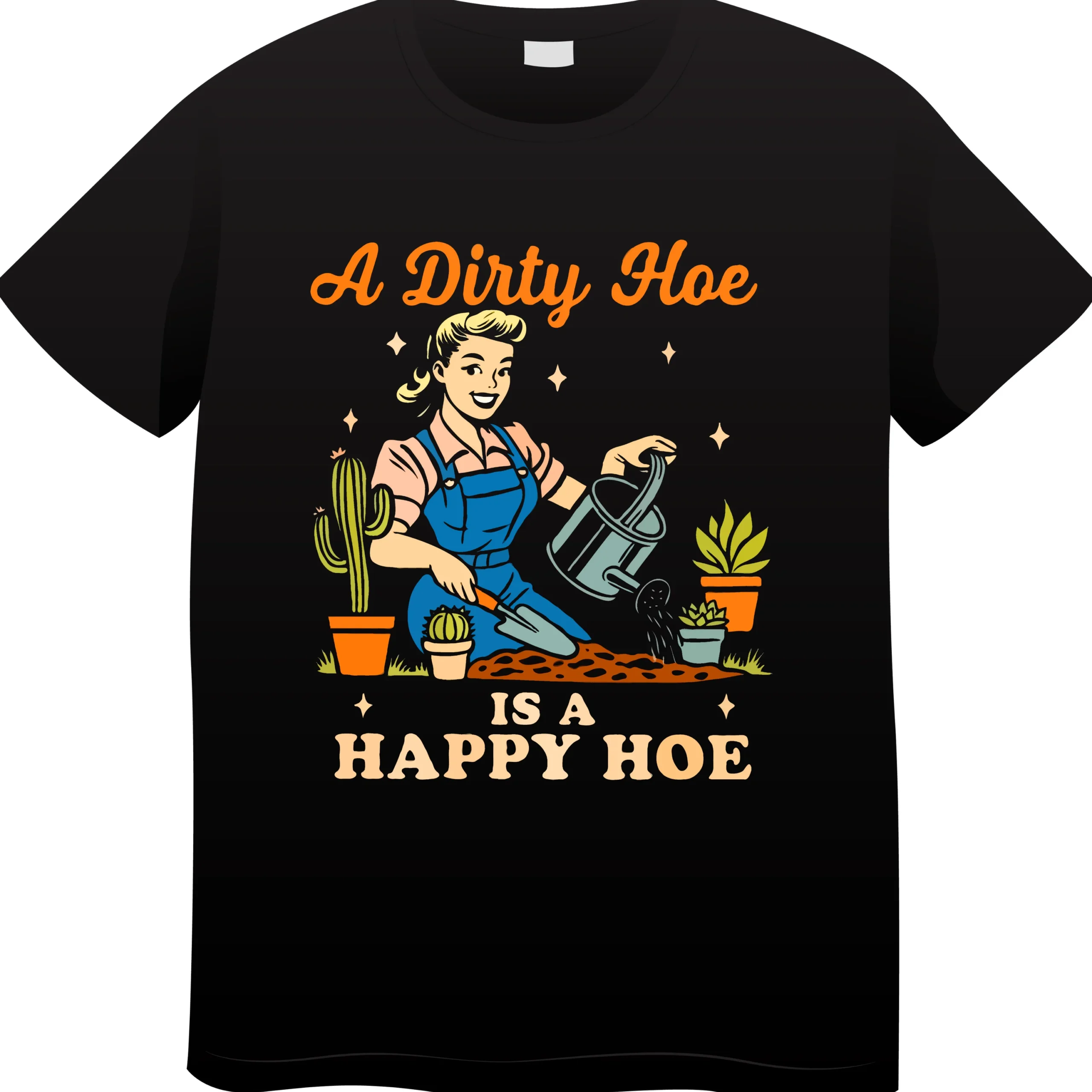 A Dirty Hoe Is A Happy Hoe T-Shirt | Funny Gardening Shirt for Garden Lovers - Image 2