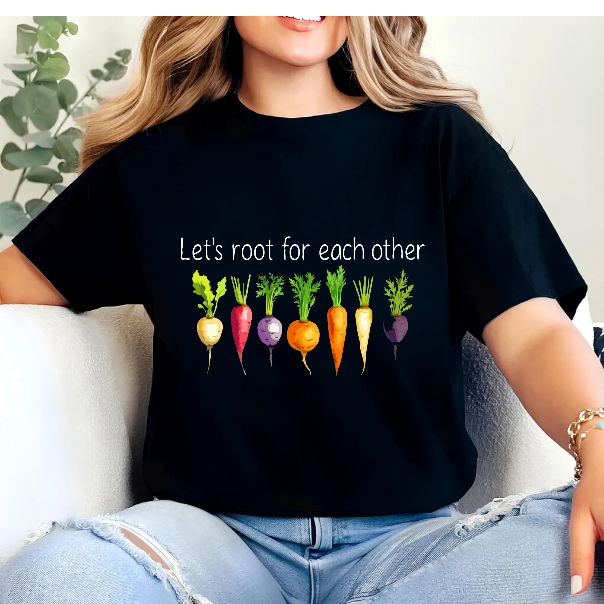 Let’s Root For Each Other T-Shirt | Cute Gardening Shirt for Plant Lovers - Image 2