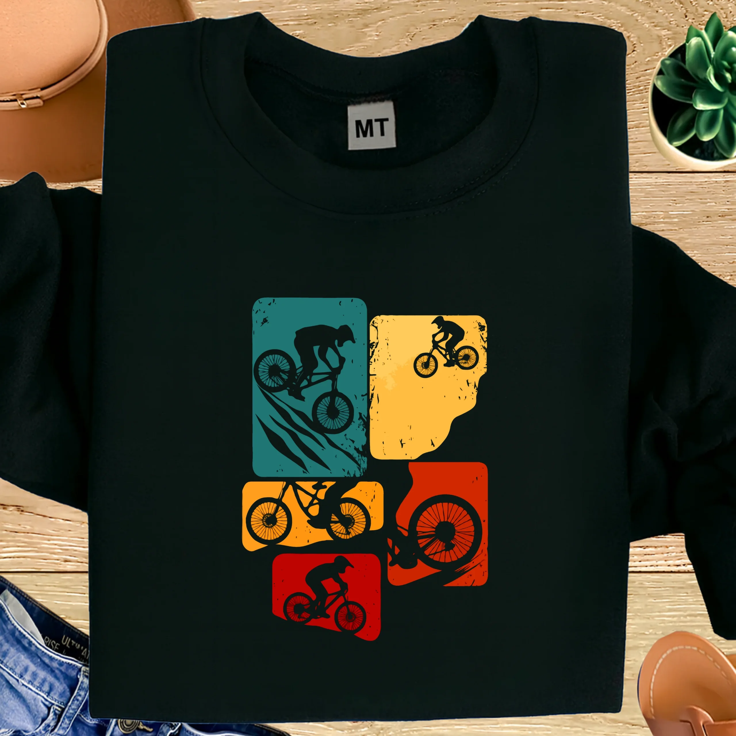 Mountain Bike Action T-Shirt Cycling Adventure Graphic Tee