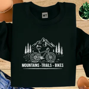 Mountains Trails Bikes T-Shirt | Mountain Biking Nature Cycling Shirt