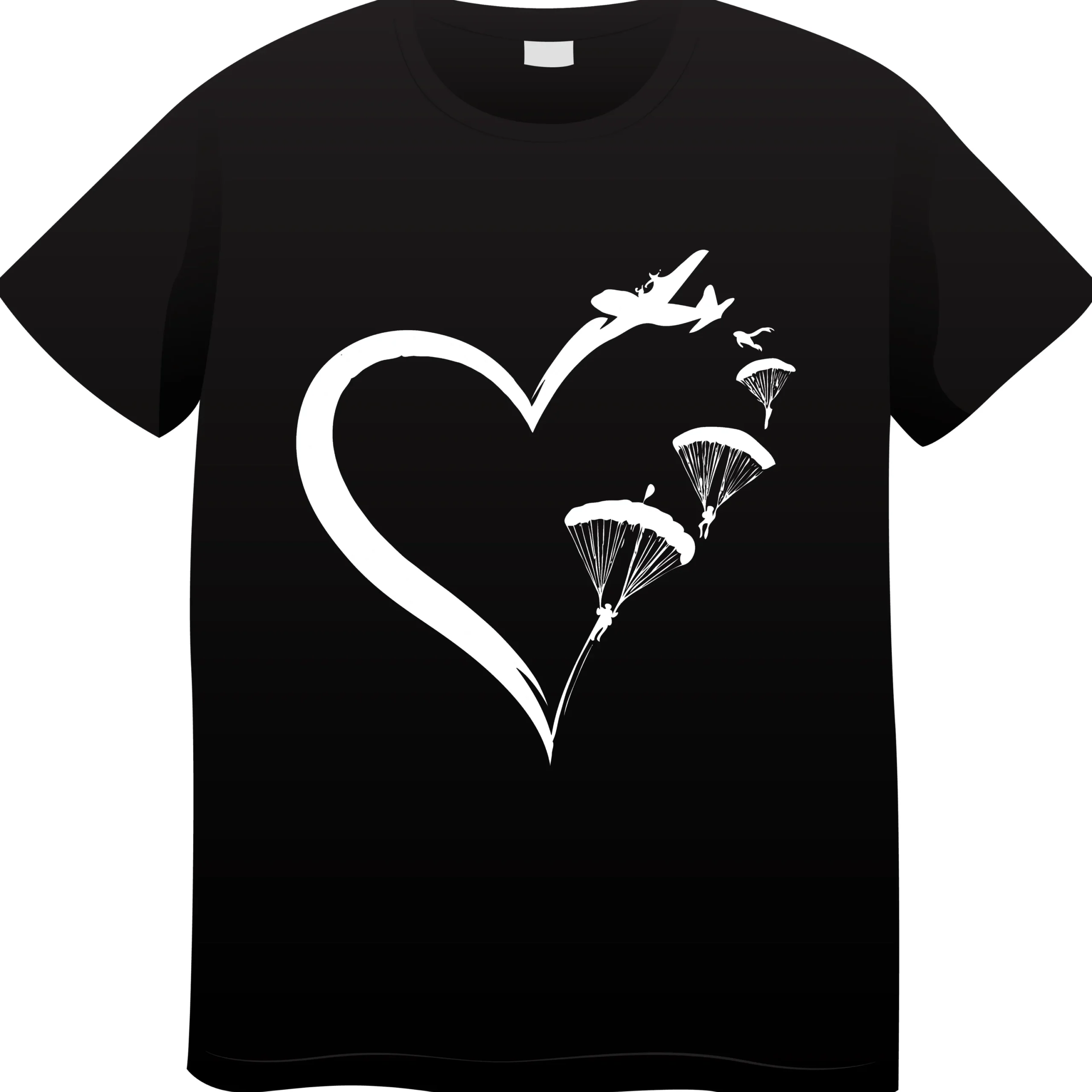Heart Shape Skydiving Love T-Shirt | Adventure Cotton Tee UAE - Image 4