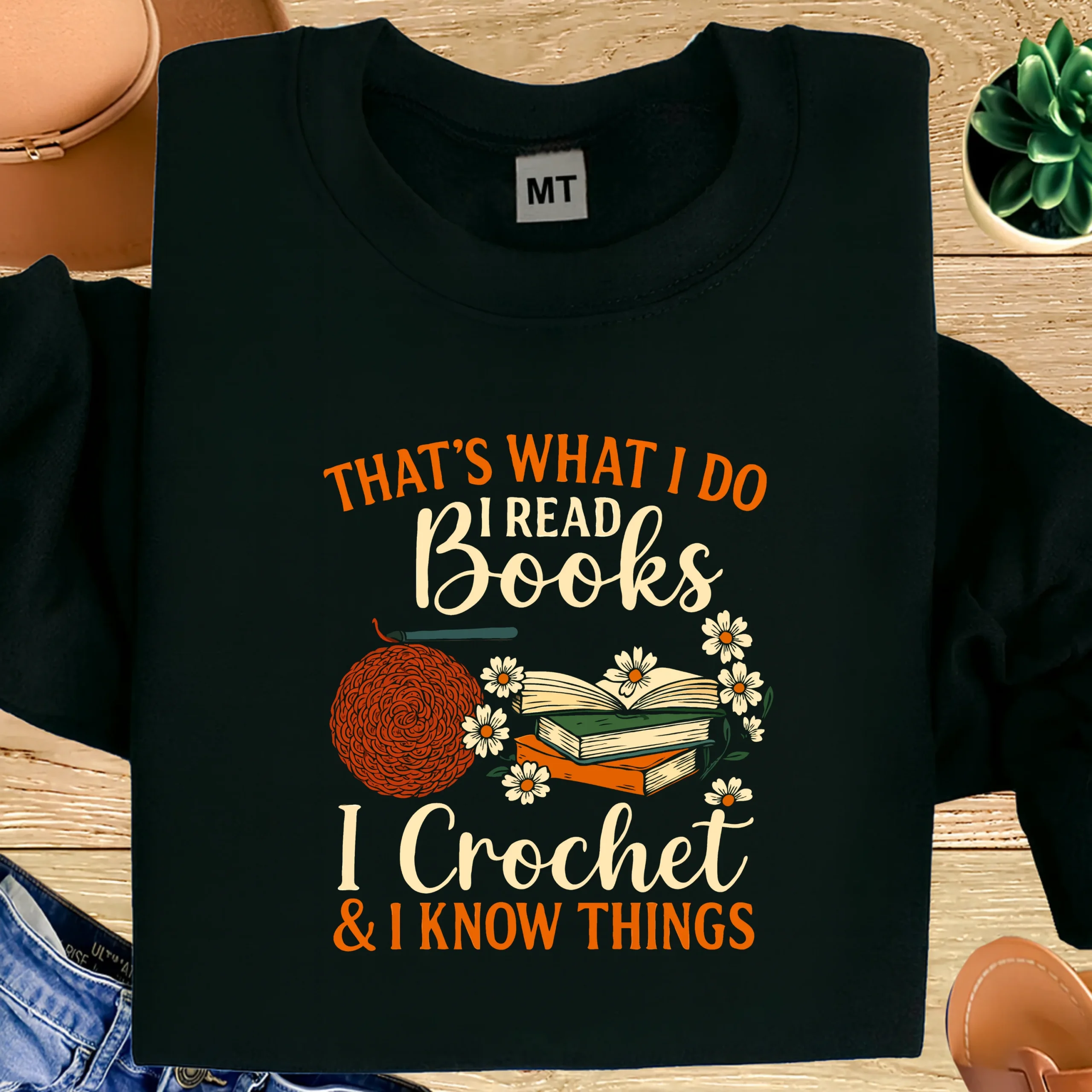 That’s What I Do I Read Books I Crochet T-Shirt | Book Lover Crochet Tee