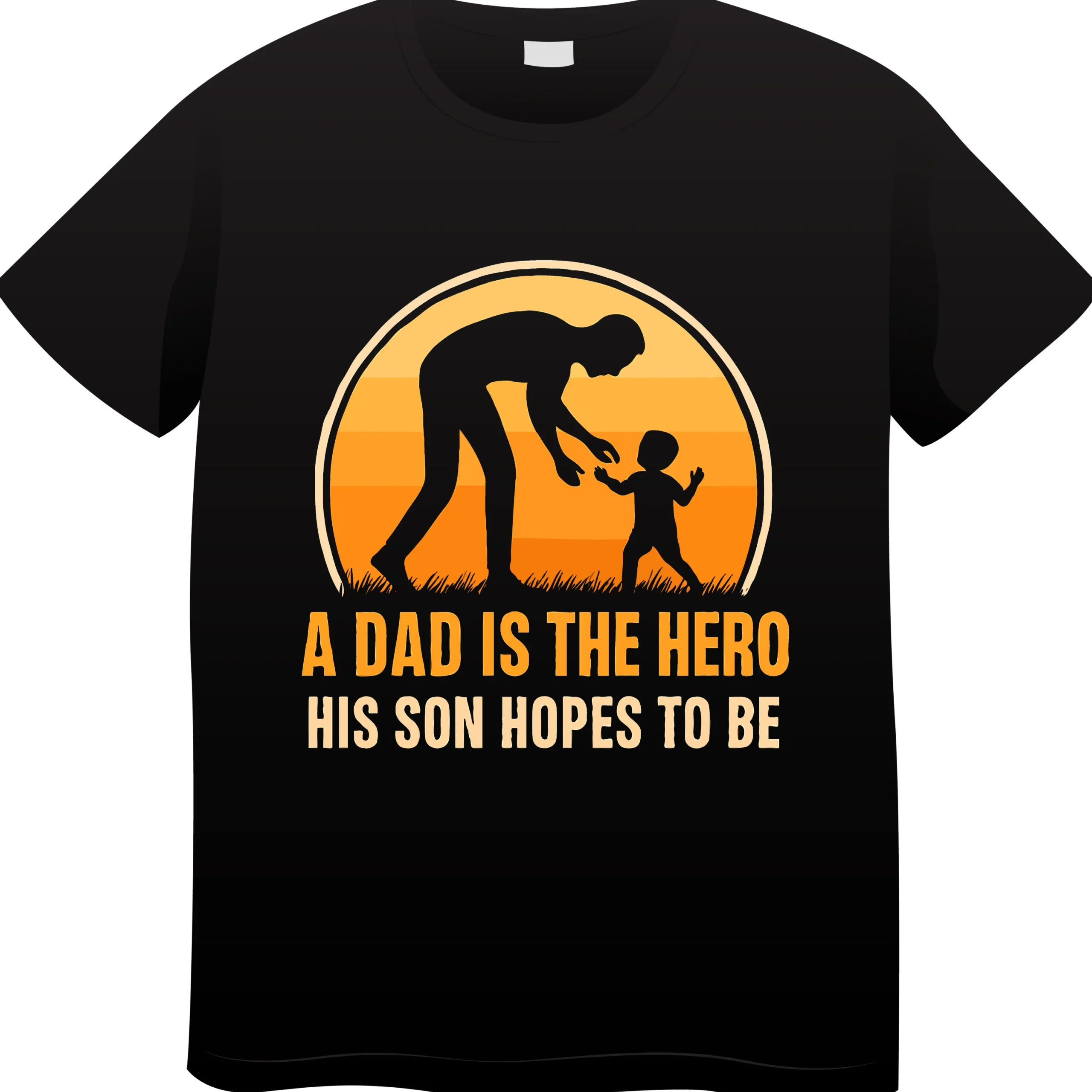A Dad Is The Hero His Son Hopes To Be Cotton T-Shirt | Dad & Son Tee UAE - Image 3