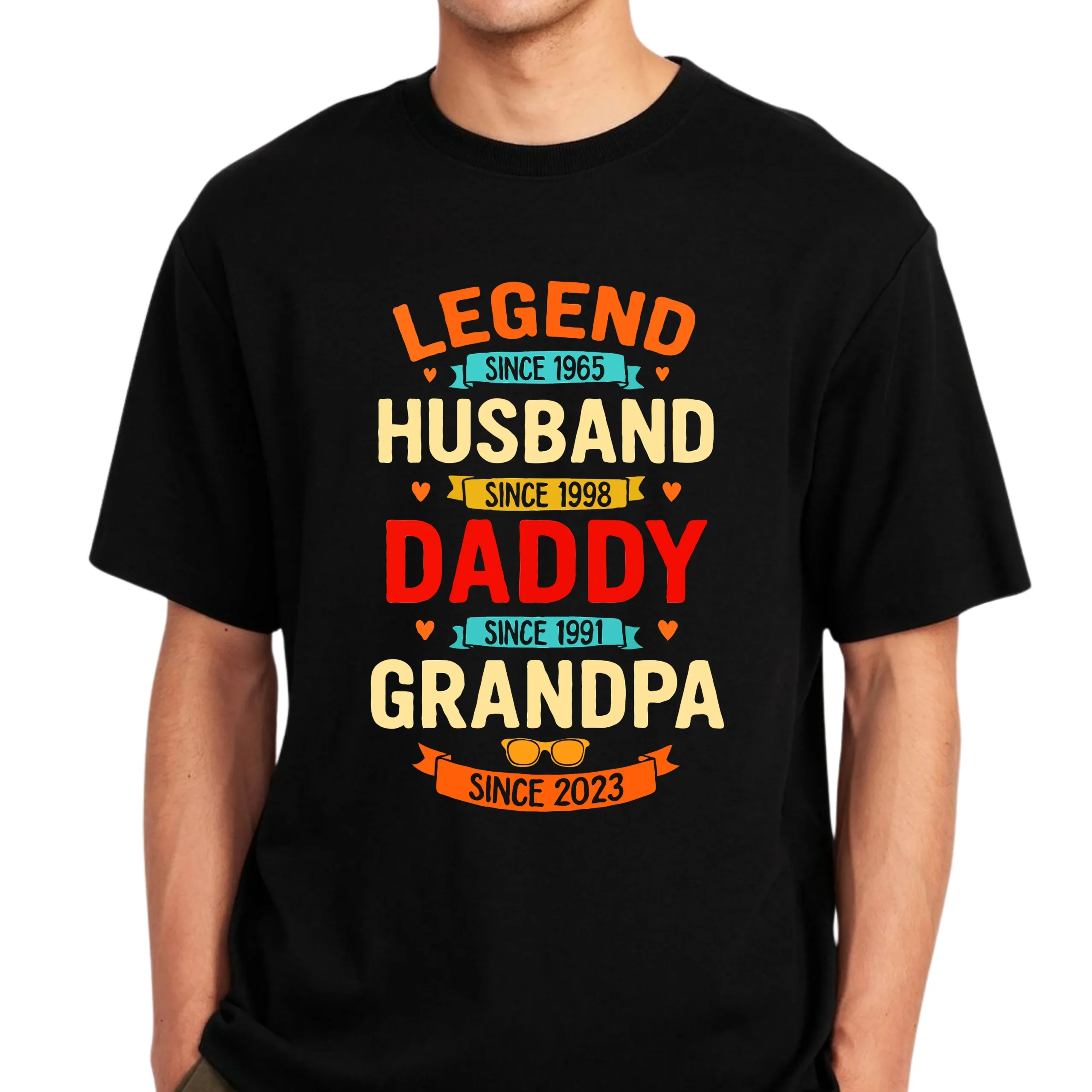 Legend Husband Daddy Grandpa Cotton T-Shirt | Family Quote Tee UAE - Image 3