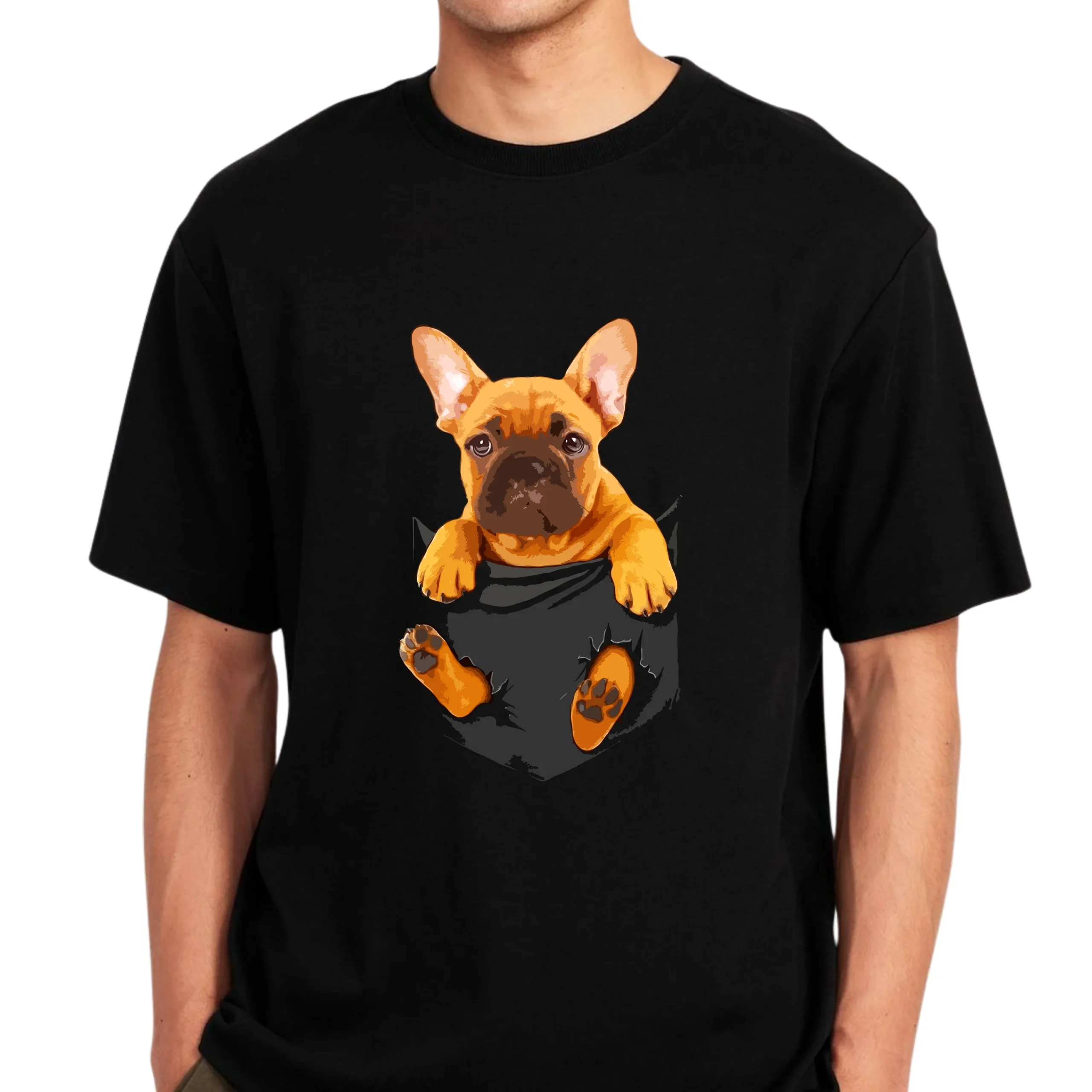 French Bulldog Puppy Pocket T-Shirt | Cute Frenchie Dog Lover Tee - Image 3