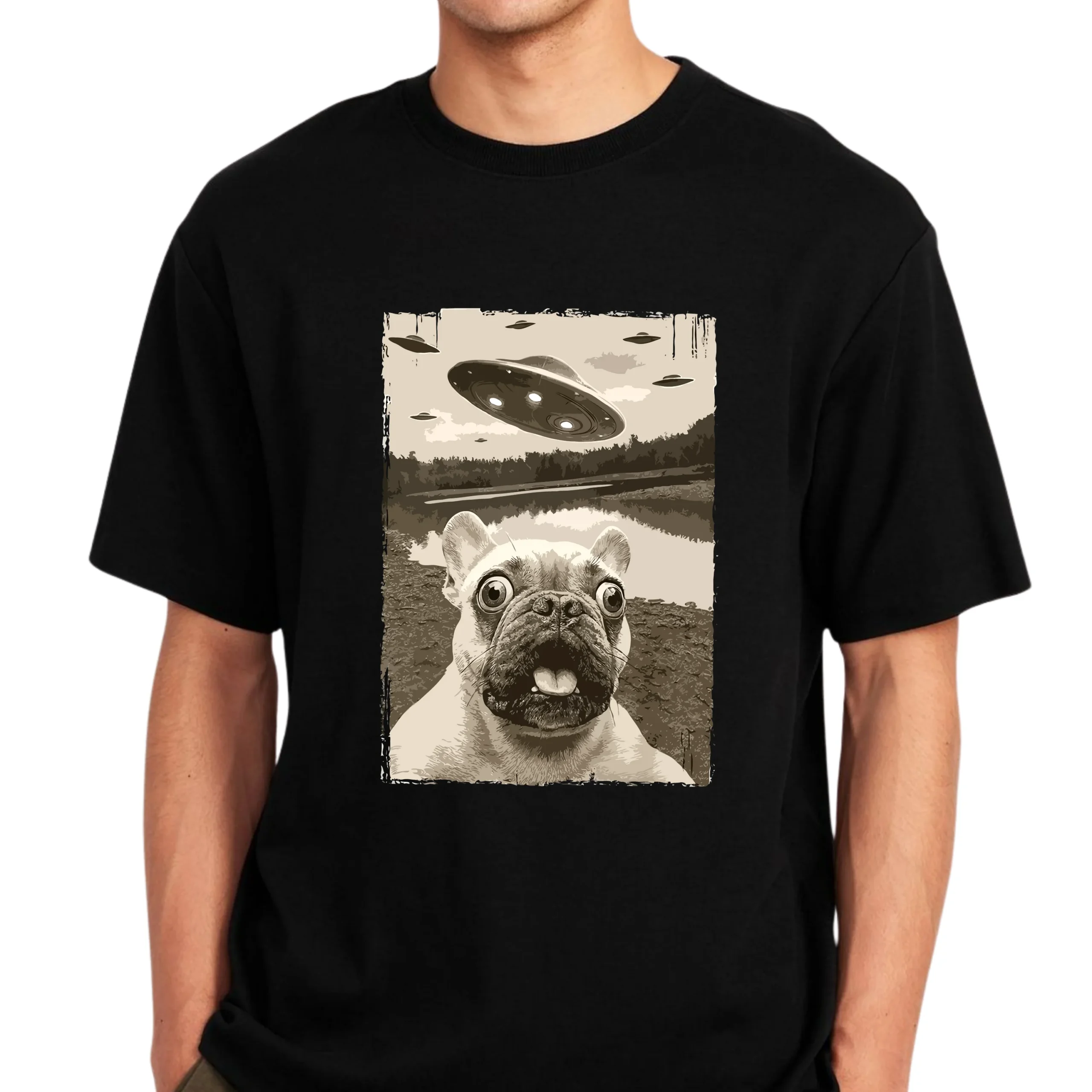 UFO French Bulldog T-Shirt | Funny Alien Frenchie Dog Tee - Image 3