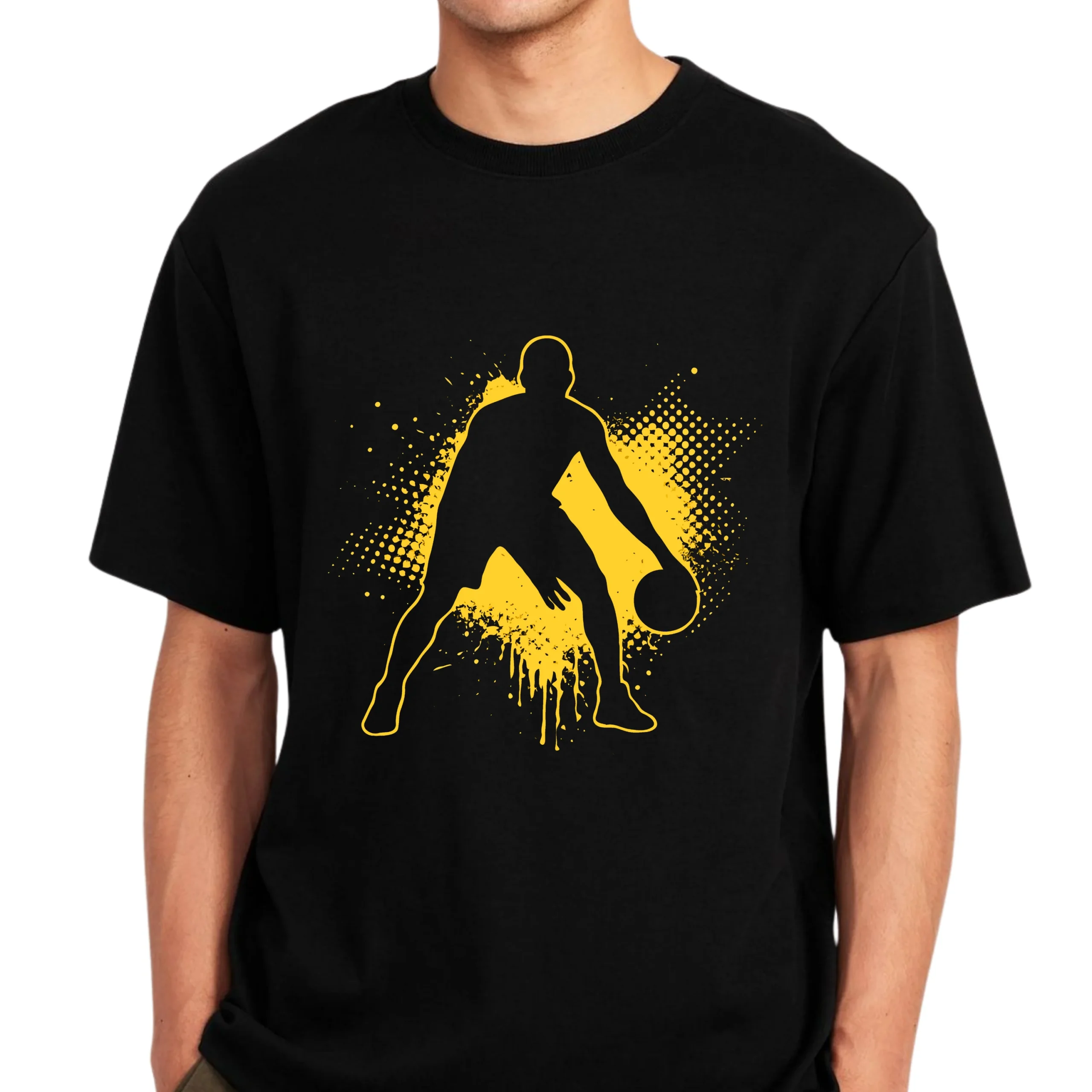 Basketball Dribble Silhouette T-Shirt | Street Basketball Player Tee - Image 3