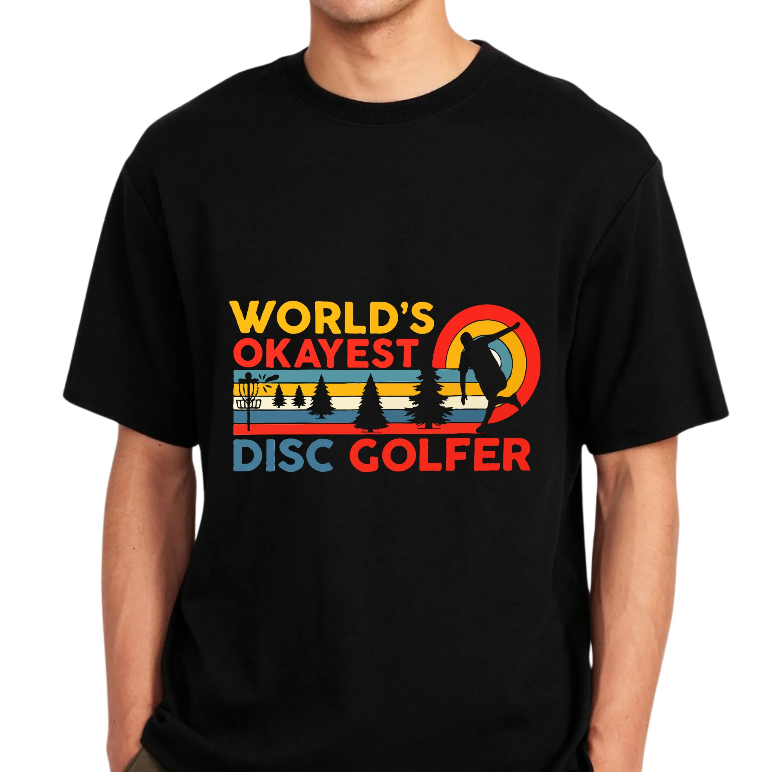 World’s Okayest Disc Golfer Shirt | Funny Disc Golf T-Shirt | Disc Golf Gift for Men | Retro Disc Golfer Tee | Disc Golf Joke Shirt - Image 3