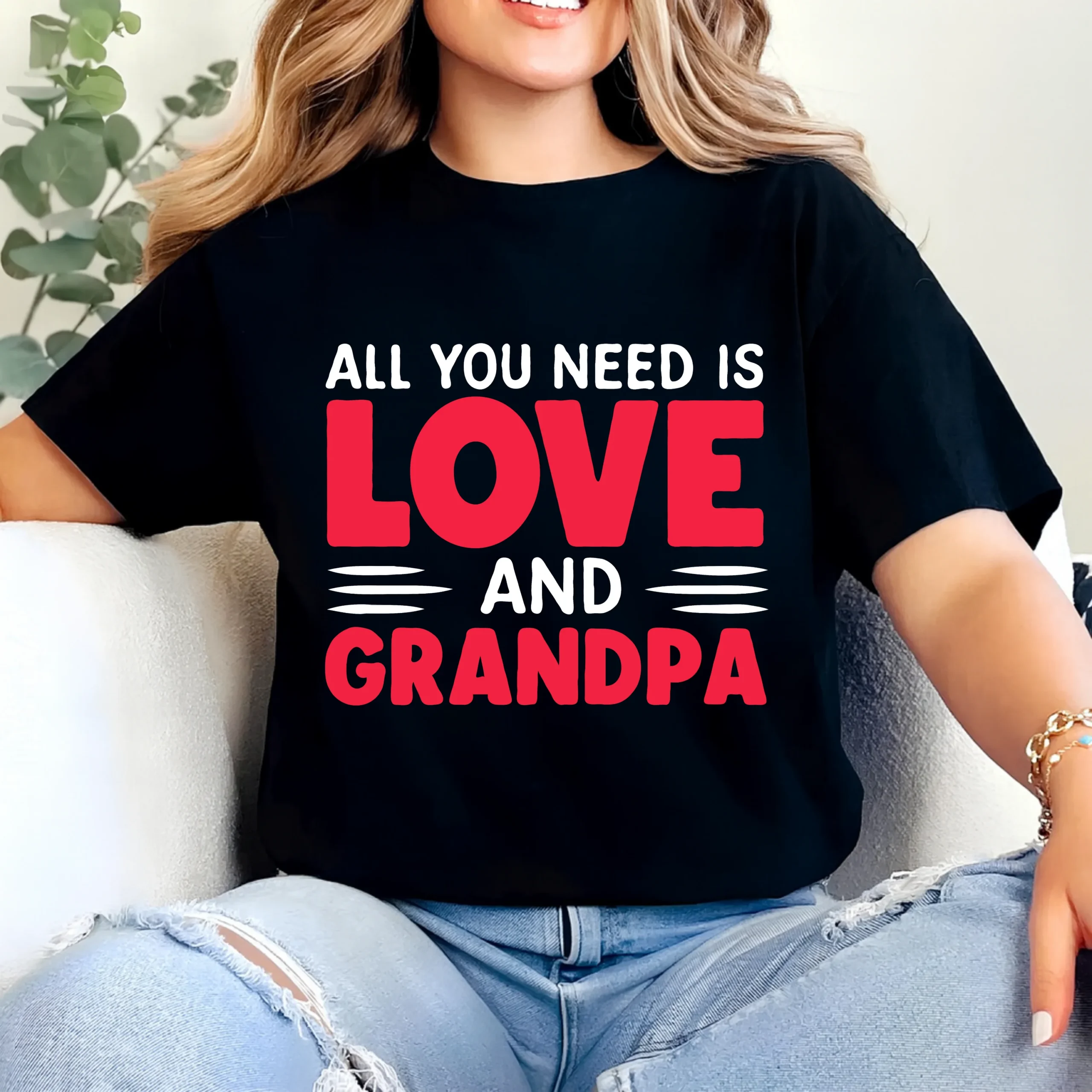 All You Need Is Love and Grandpa Shirt | Funny Grandpa T-Shirt | Proud Grandpa Tee | Grandpa Quote Shirt | Gift for Grandpa - Image 2