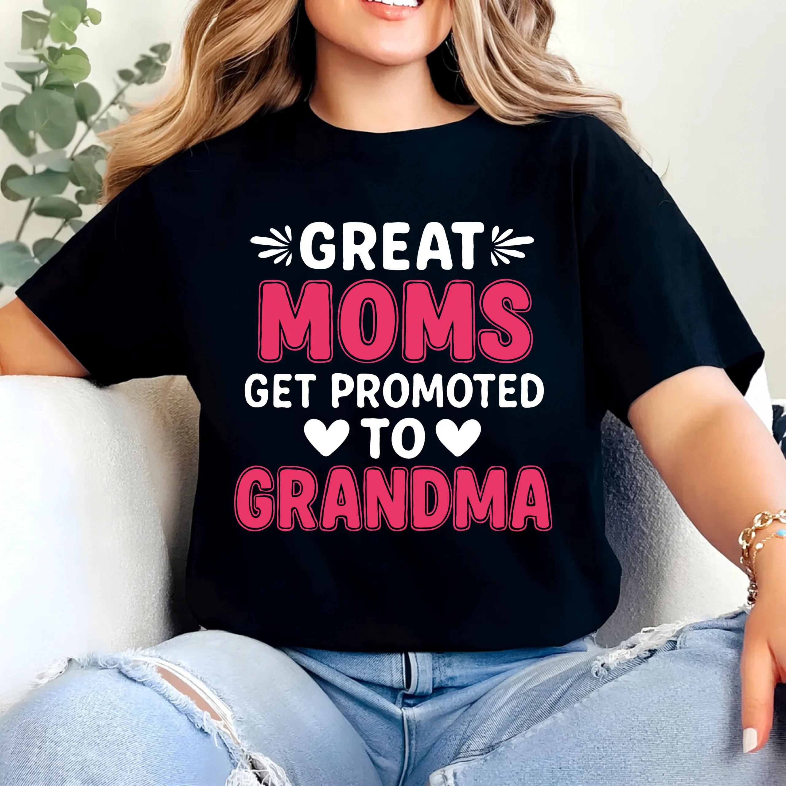 Great Moms Get Promoted to Grandma Shirt | Funny Grandma Promotion T-Shirt | Proud Grandma Tee | New Grandma Gift | Mom to Grandma Shirt - Image 2