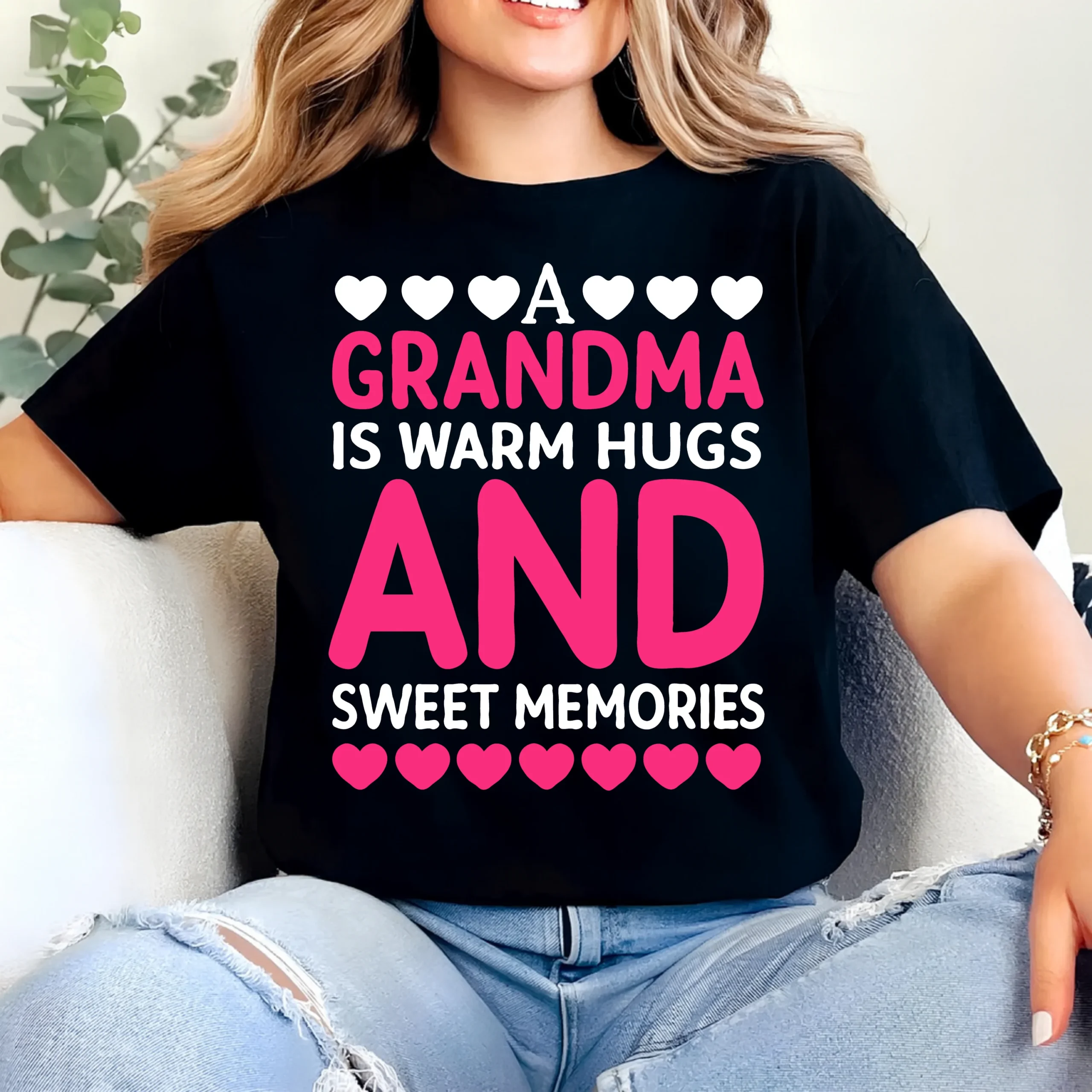 A Grandma Is Warm Hugs and Sweet Memories Shirt | Grandma Quote T-Shirt | Loving Grandma Tee | Gift for Grandma | Family Love Shirt - Image 2