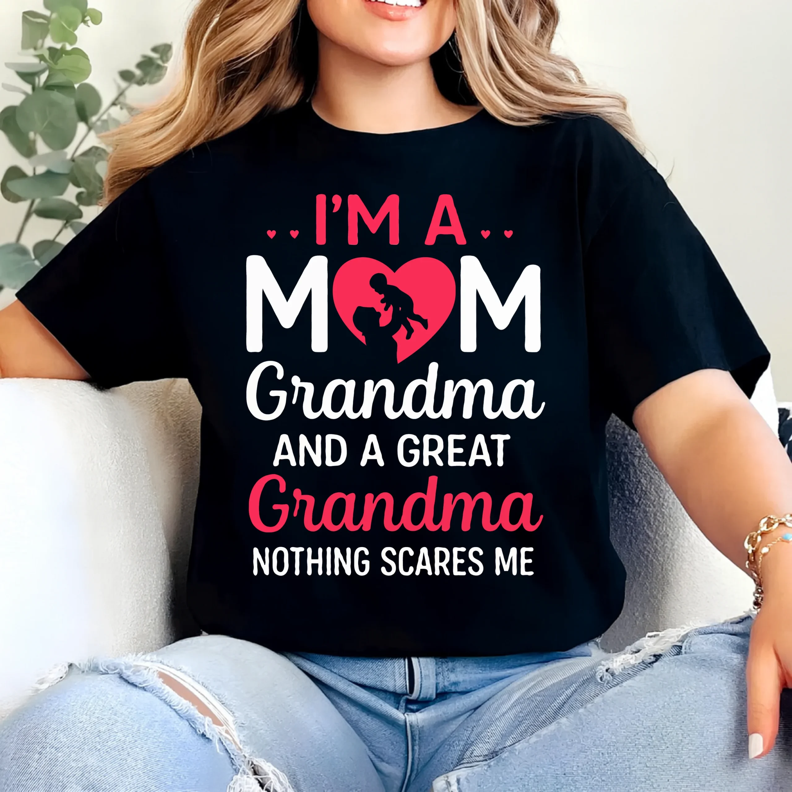 I’m a Mom Grandma and a Great Grandma Shirt | Strong Grandma Shirt | Funny Great Grandma T-Shirt | Gift for Grandma | Proud Grandma Tee - Image 2