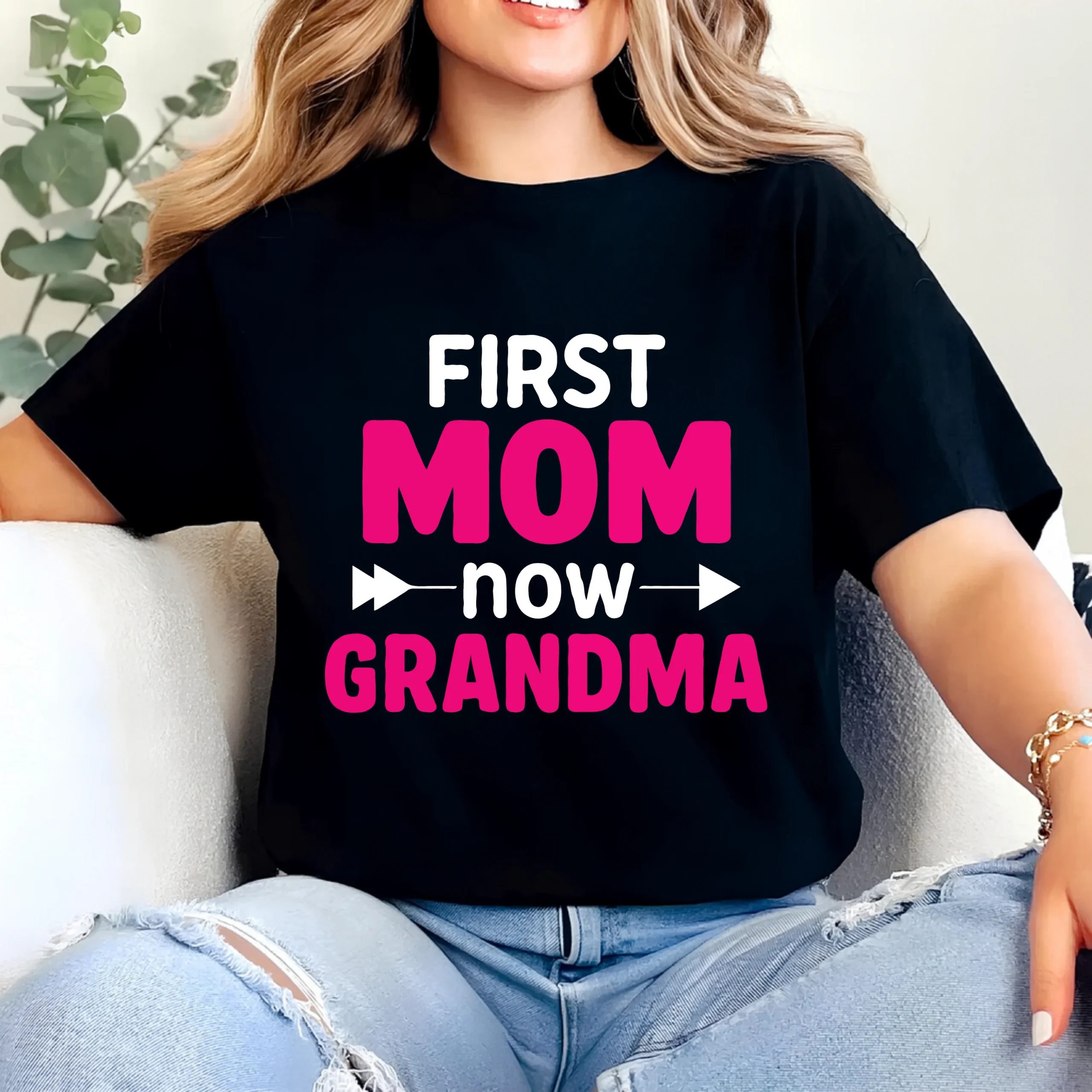 First Mom Now Grandma Shirt | New Grandma Gift Shirt | Promotion to Grandma Tee | Funny Grandma Shirt | Gift for Grandma - Image 2