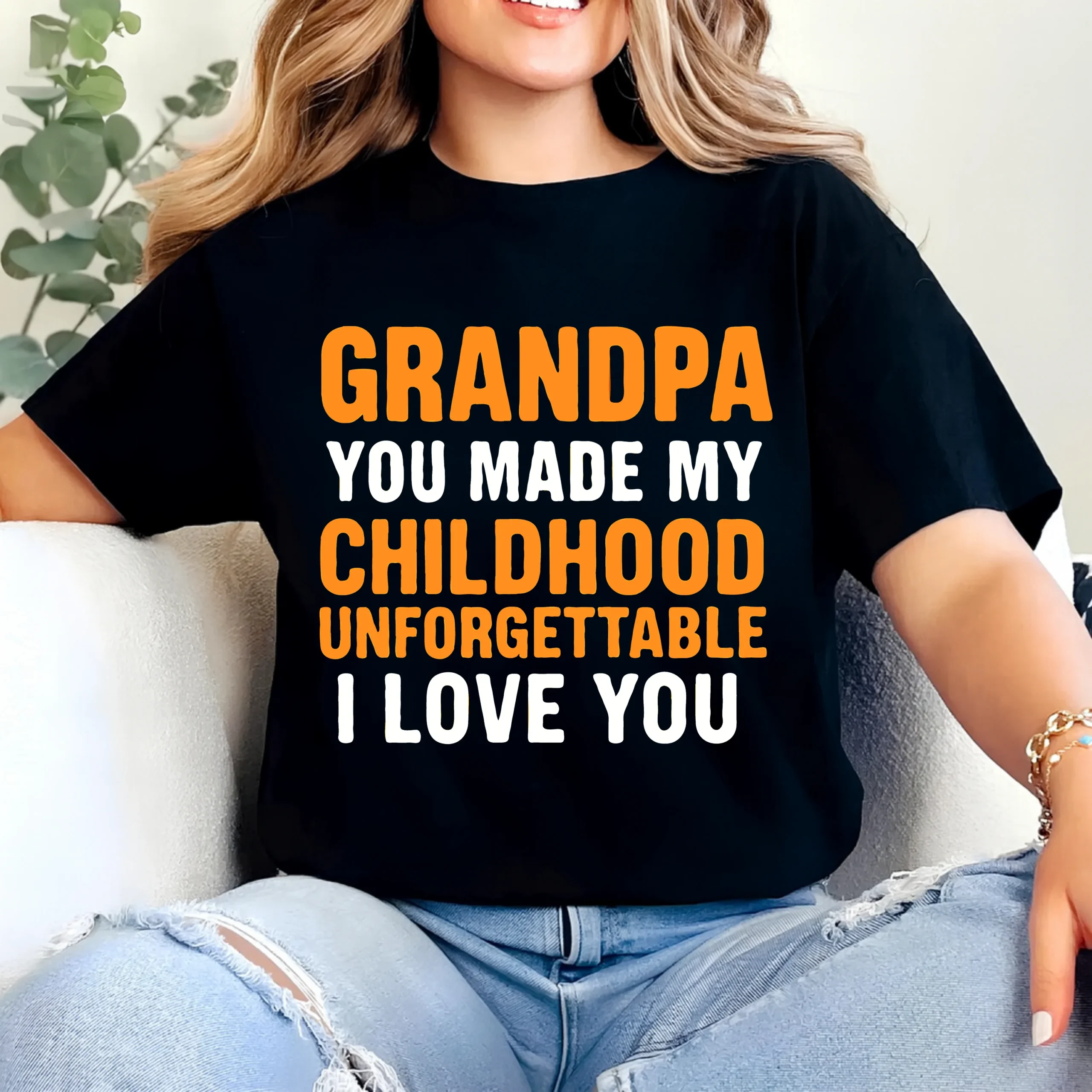 Grandpa You Made My Childhood Unforgettable Shirt | Grandpa Appreciation T-Shirt | I Love You Grandpa Gift | Grandfather Memory Tee - Image 2