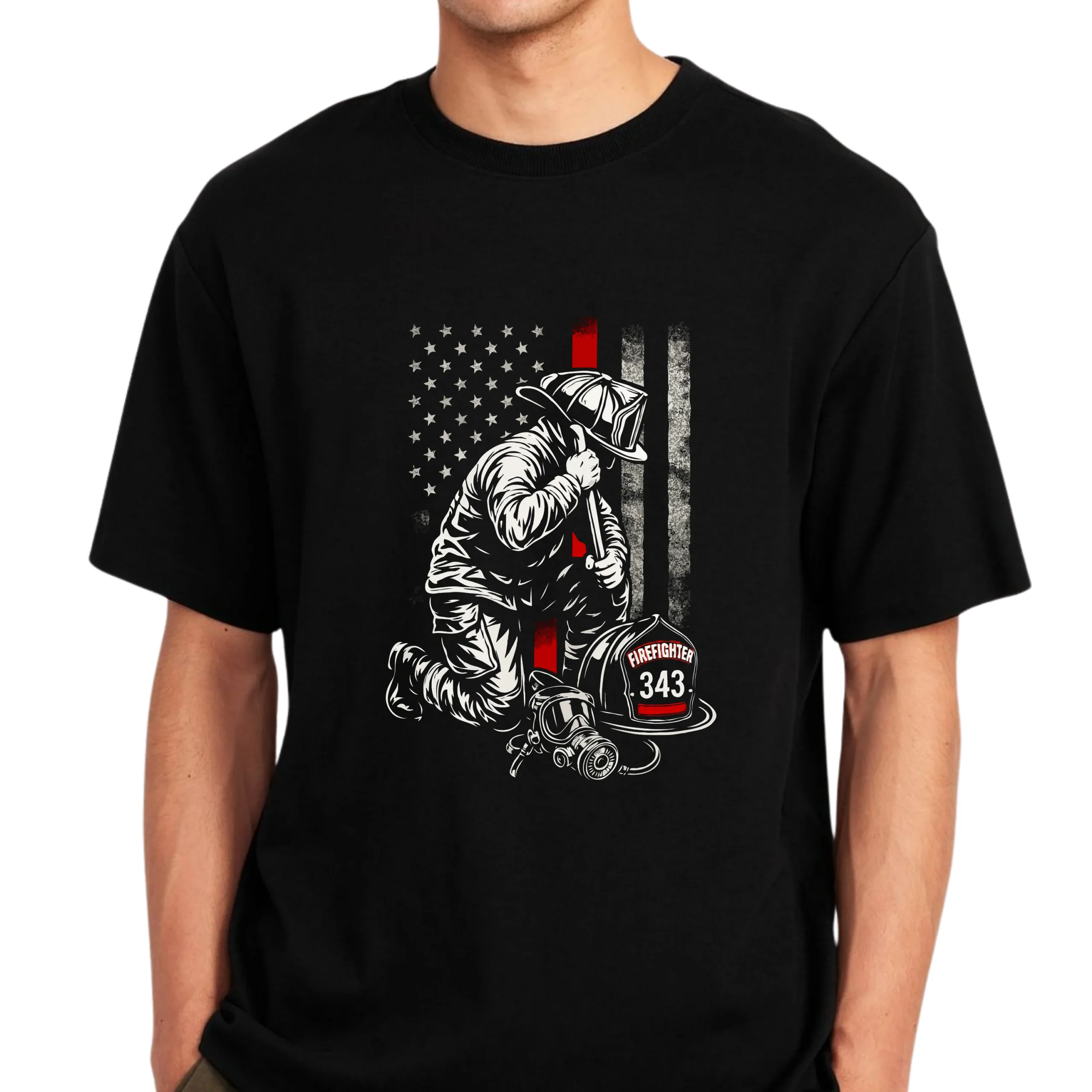 Firefighter Memorial T-Shirt | 343 Fallen Heroes Tribute Tee - Image 3