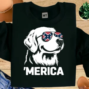 ’Merica Golden Retriever Shirt | Funny Patriotic Dog Tee | 4th of July Dog Lover Shirt