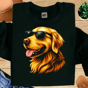 Cool Golden Retriever Shirt | Sunglasses Golden Dog T-Shirt | Stylish Dog Lover Tee