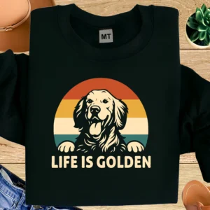 Life Is Golden Shirt | Golden Retriever Vintage T-Shirt | Retro Dog Lover Tee
