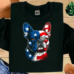 American Flag French Bulldog T-Shirt | Patriotic Frenchie Dog Lover Tee
