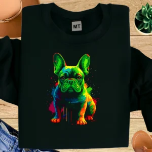 Colorful French Bulldog T-Shirt | Vibrant Paint Splash Frenchie Dog Lover Tee