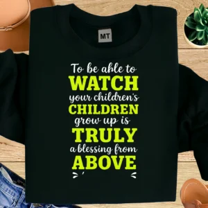 Grandparent Blessing Shirt | Watching Grandchildren Grow Up Shirt | Grandpa Grandma Faith Shirt | Christian Grandparent Gift Tee