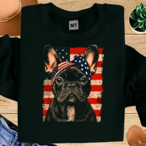 American Flag French Bulldog T-Shirt | Patriotic Frenchie Dog Lover Tee