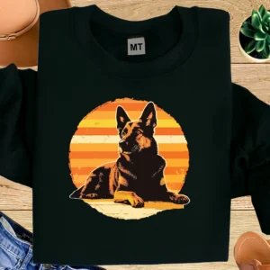 Vintage German Shepherd Sunset T Shirt | Retro Dog Lover Tee