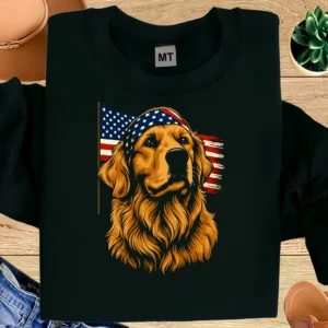 Patriotic Golden Retriever Shirt | American Flag Dog Shirt | 4th of July Dog Lover Tee