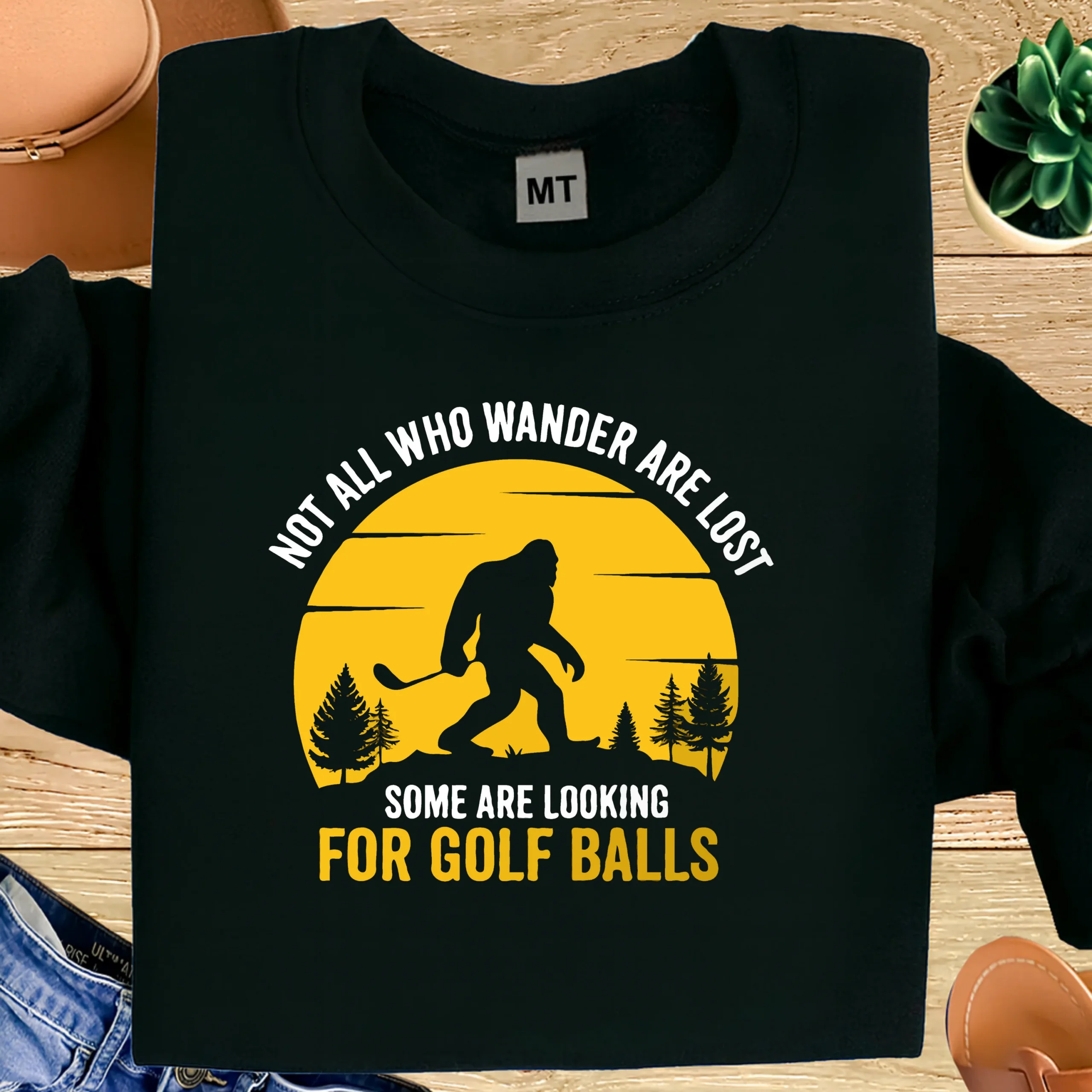 Funny Golf Shirt Bigfoot | Lost Golf Balls T-Shirt | Sasquatch Golfer Shirt | Golf Humor Tee