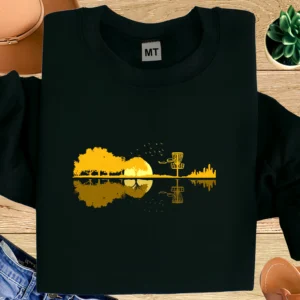 Disc Golf Sunset Shirt | Disc Golf Basket Reflection T-Shirt | Disc Golfer Nature Tee | Minimalist Disc Golf Shirt