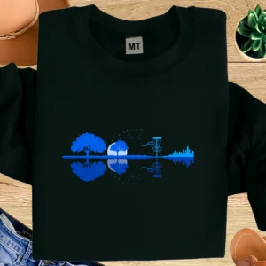 Disc Golf Reflection Shirt | Minimalist Disc Golf T-Shirt | Moon Night Disc Golf Tee | Disc Golfer Nature Shirt | Disc Golf Gift