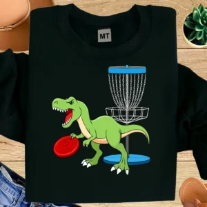 Funny Disc Golf Dinosaur Shirt | T-Rex Disc Golf T-Shirt | Disc Golf Dino Tee | Disc Golfer Humor Shirt | Disc Golf Gift