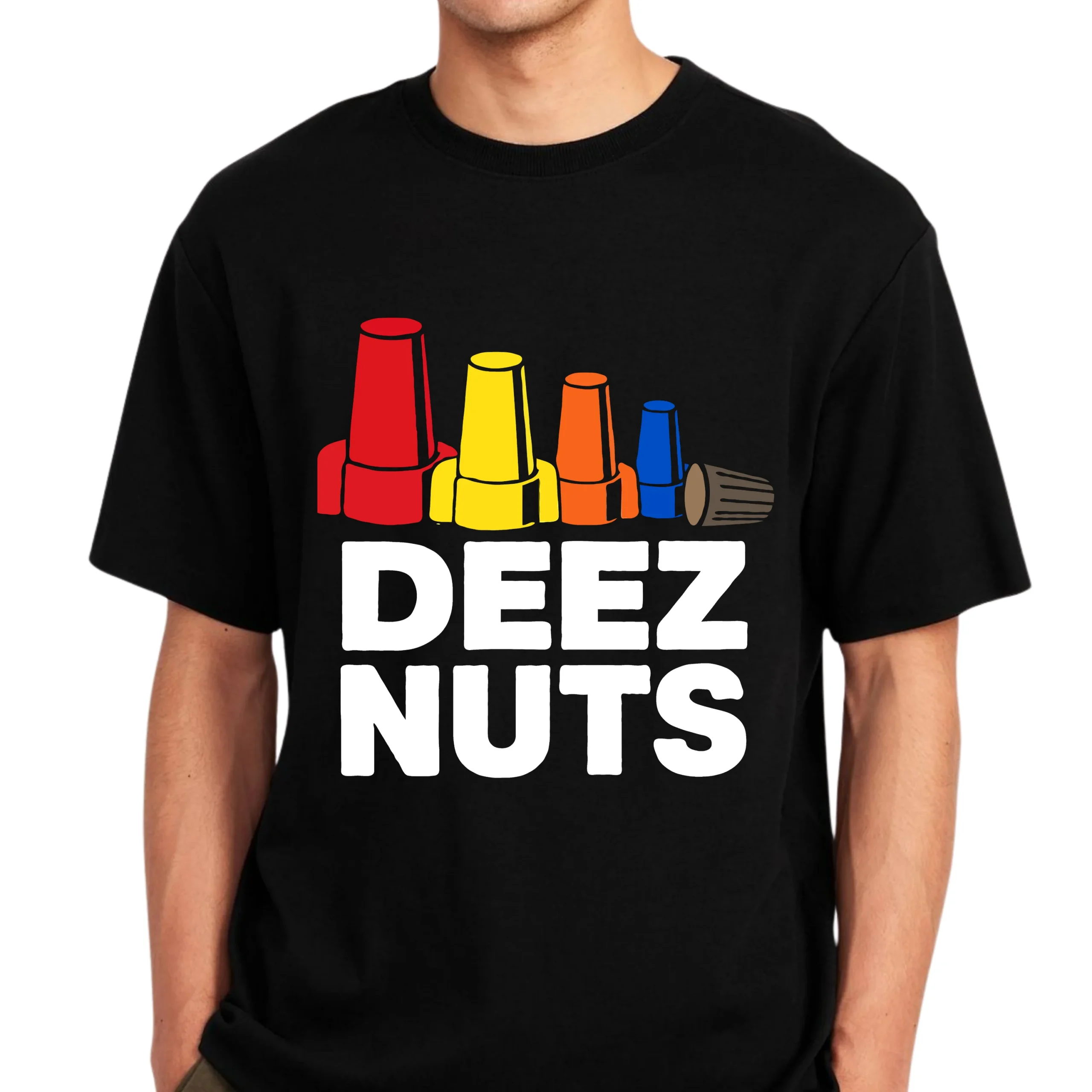 Deez Nuts Electrician T-Shirt | Funny Wire Nut Humor Tee - Image 2