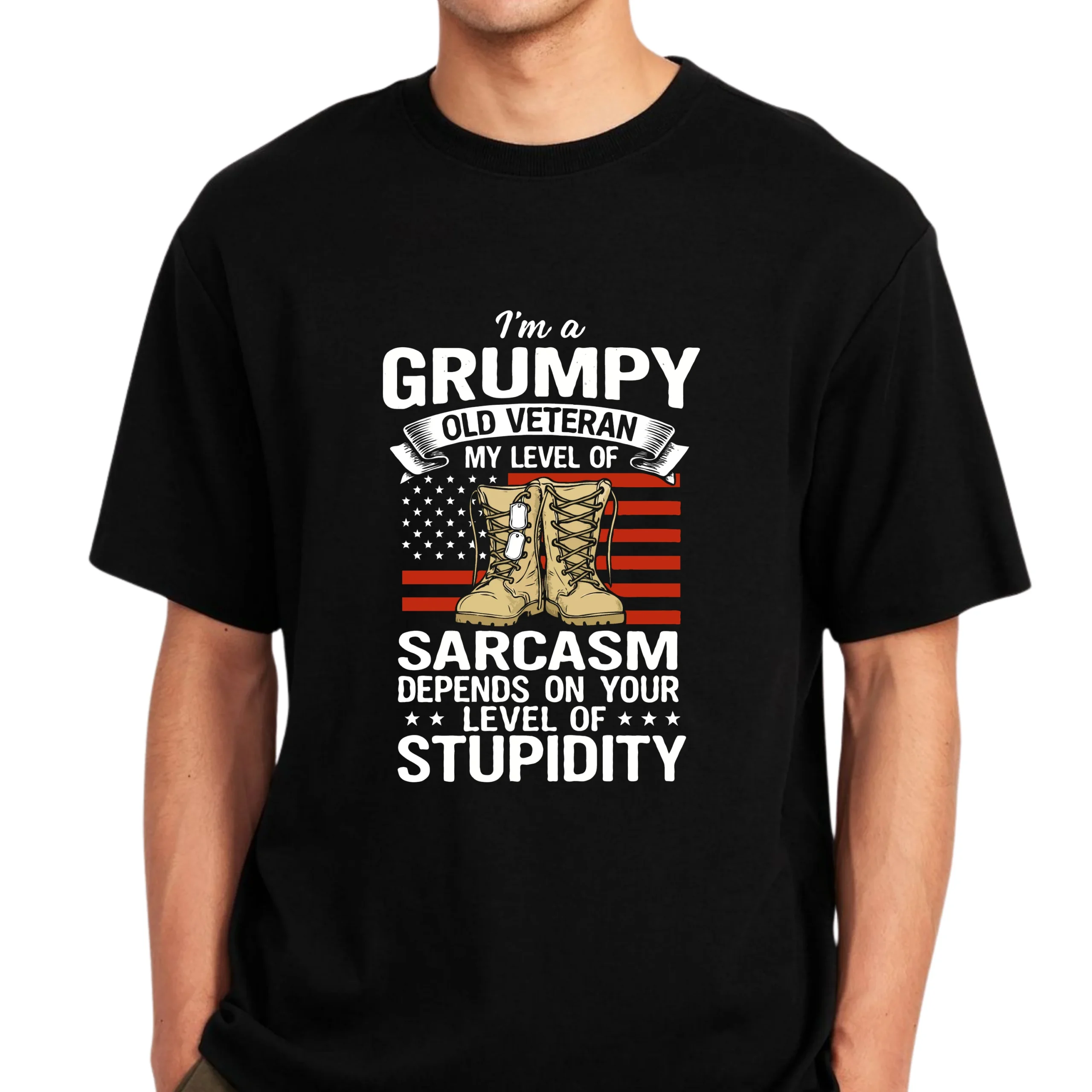 Grumpy Old Veteran T-Shirt | Funny Military Sarcasm Tee - Image 3