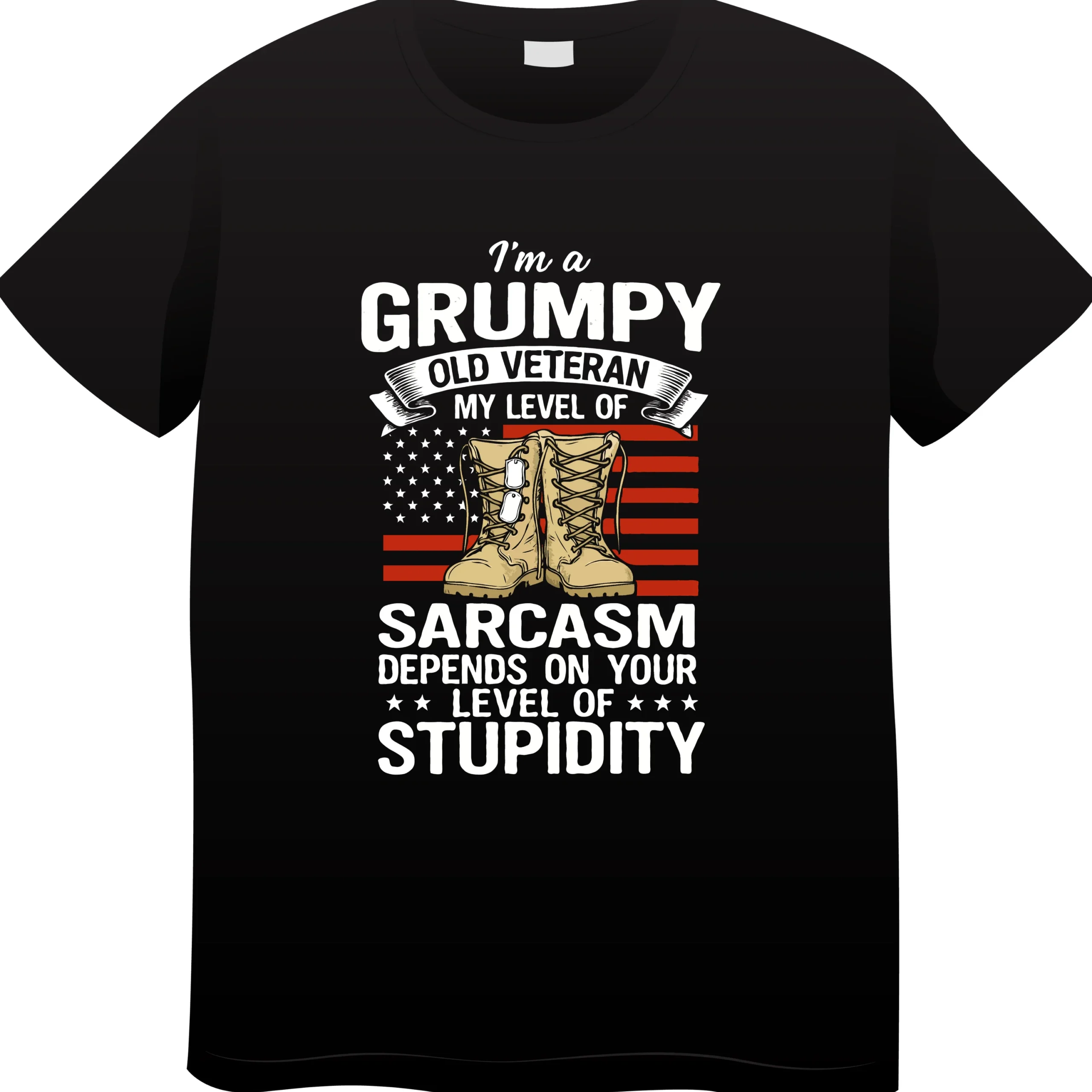 Grumpy Old Veteran T-Shirt | Funny Military Sarcasm Tee - Image 4